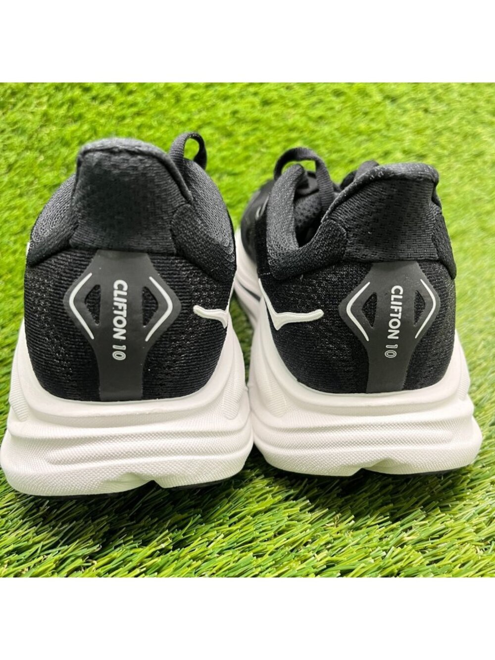 Hoka One One Clifton 10 Womens Size 8D Black White Running Shoes Sneakers - Picture 6 of 10